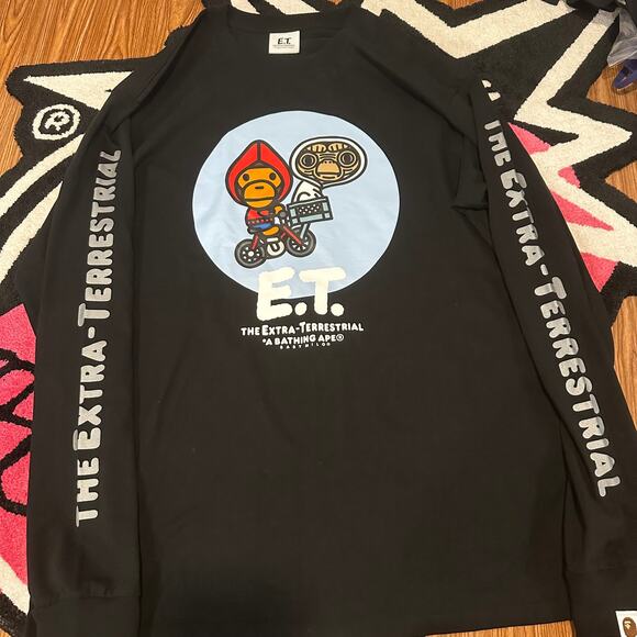 BAPE x E.T. Baby Milo Long-Sleeve Tee – Black XL – Lightly Used - Picture 1 of 12